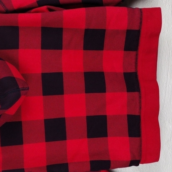 Lands' End Red Buffalo Check Fleece Lined Hooded Long Sleeve Zip Up Winter Coat - Picture 11 of 12
